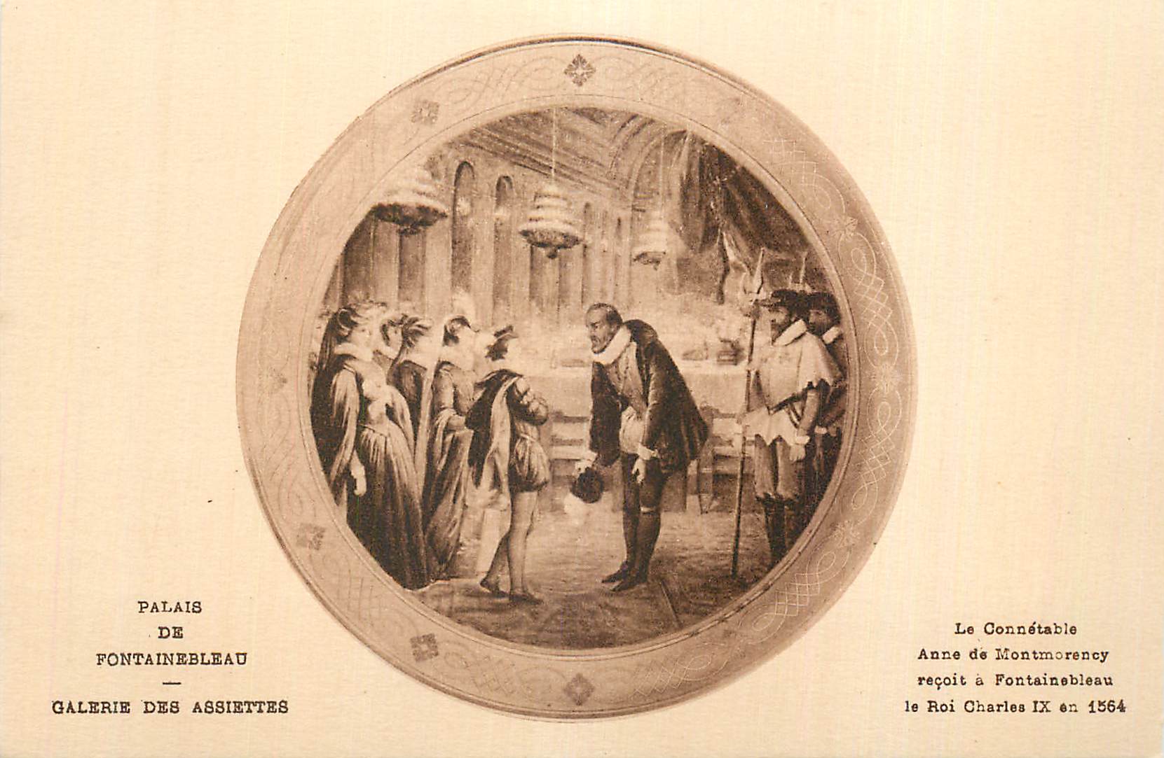 Palais de Fontainebleau — Galerie des Assiettes — Anne de Montmorency reçoit le Roi Charles IX en 1564